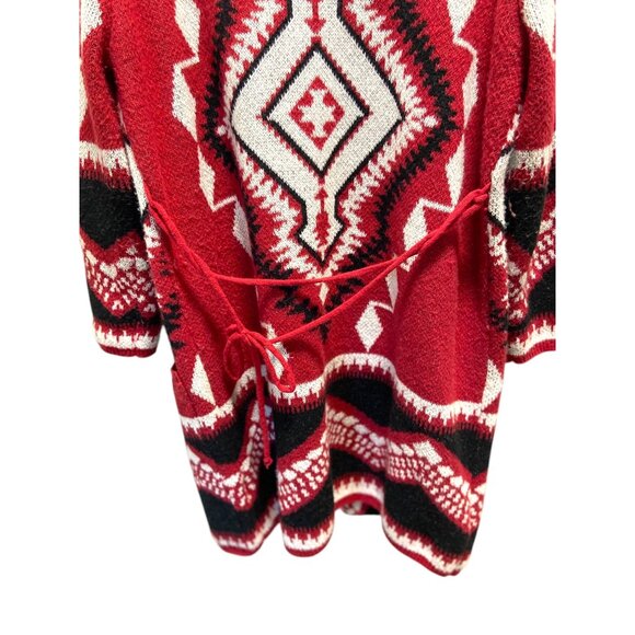 Bibi Southwestern Print Duster Cardigan Red Size XL - Picture 11 of 14